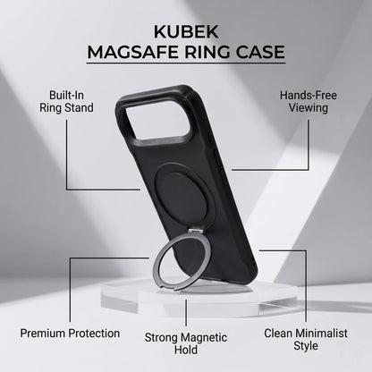 Kubek MagSafe Ring Case for iPhone with built-in ring stand for hands-free viewing.