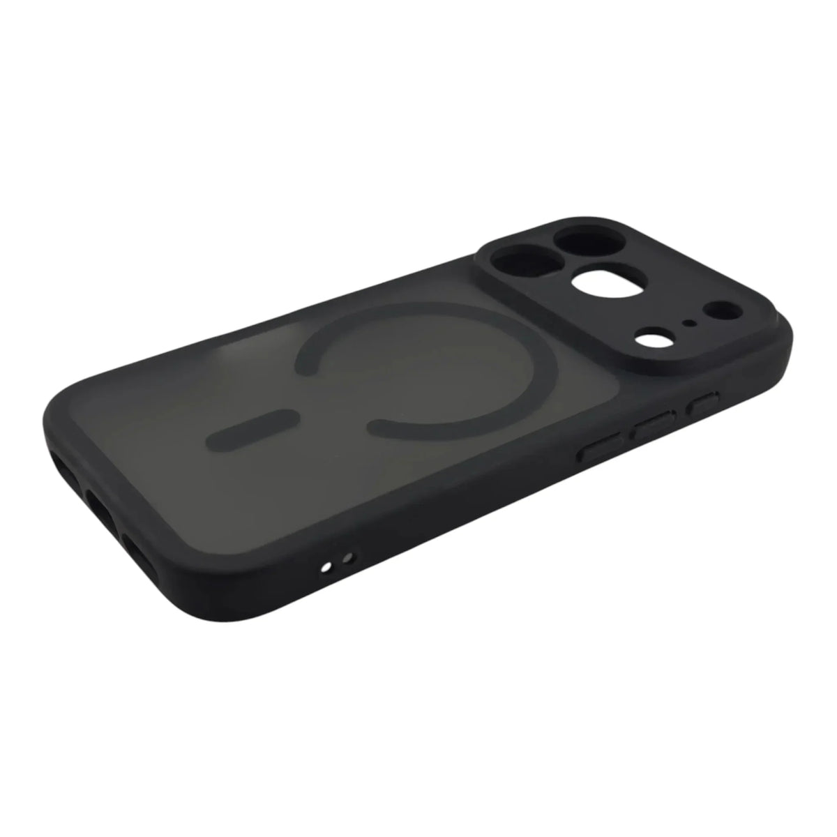 Black matte MagSafe iPhone case with integrated magnetic ring